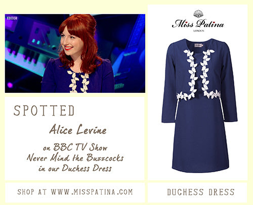 Spotted: Alice Levine wearing Miss Patina on BBC