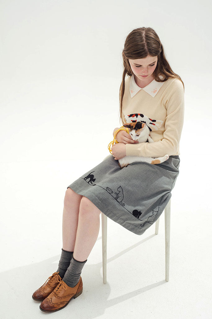 Feline Fling Skirt (Grey)
