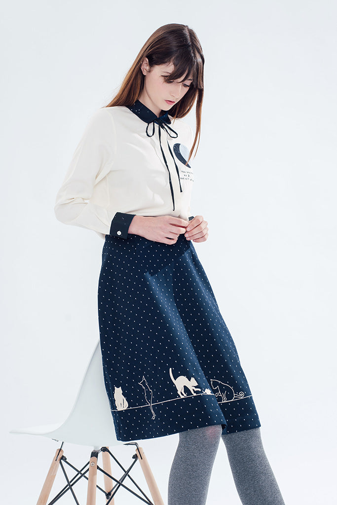 Feline Fling Skirt (Dots)