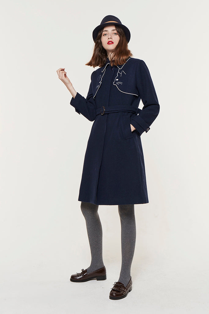 Ailurophile Wool Trench Coat