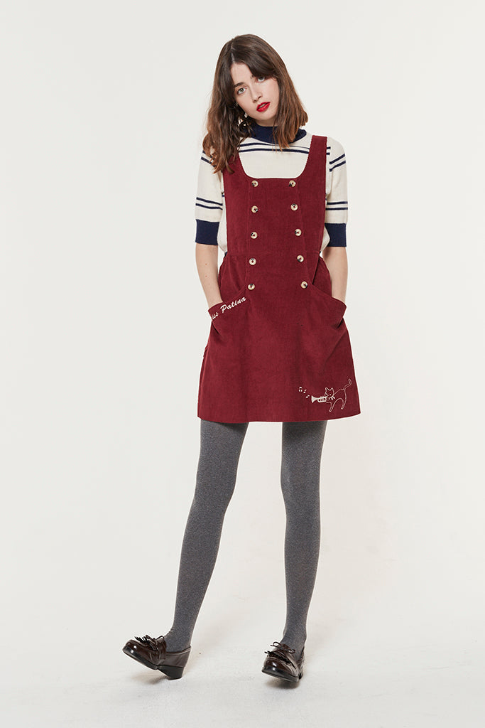 Moorland Melody Pinafore (Crimson)