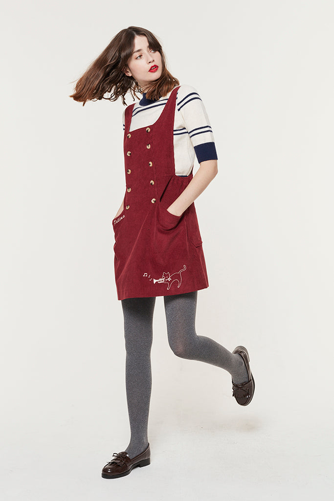 Moorland Melody Pinafore (Crimson)