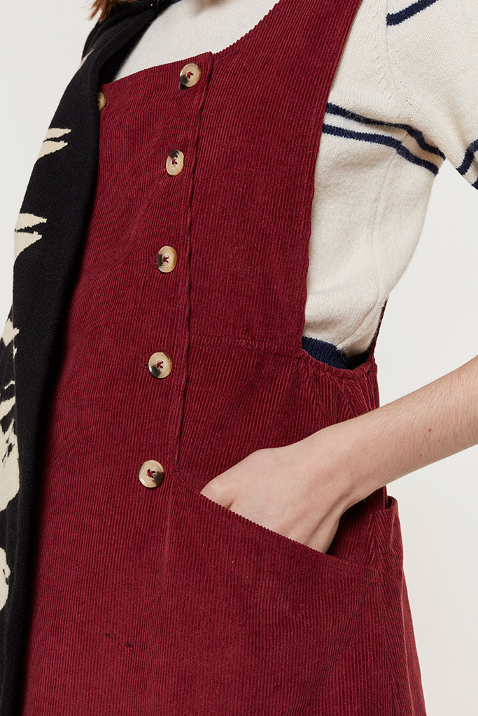Moorland Melody Pinafore (Crimson)