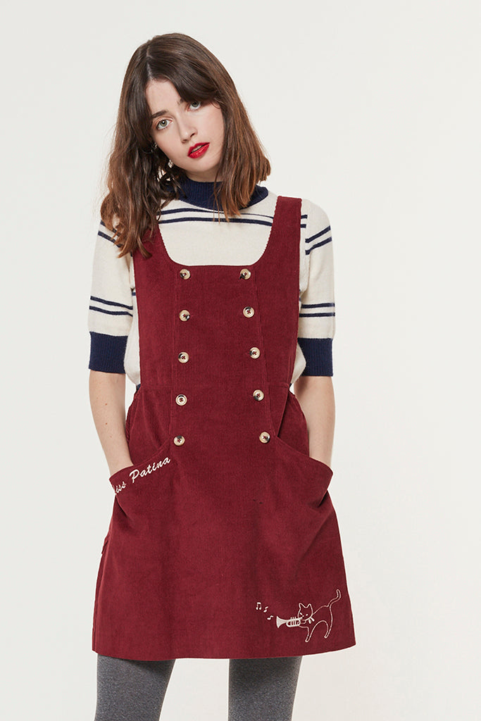 Moorland Melody Pinafore (Crimson)