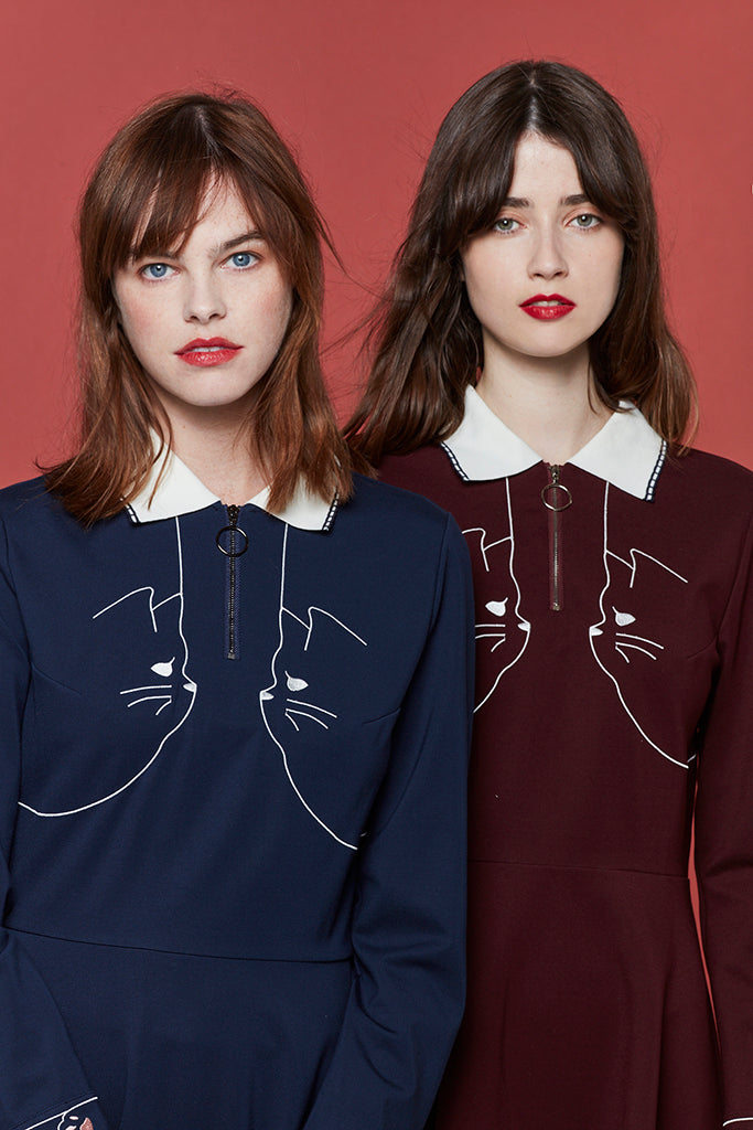 Nifty Kitty Dress(Navy)
