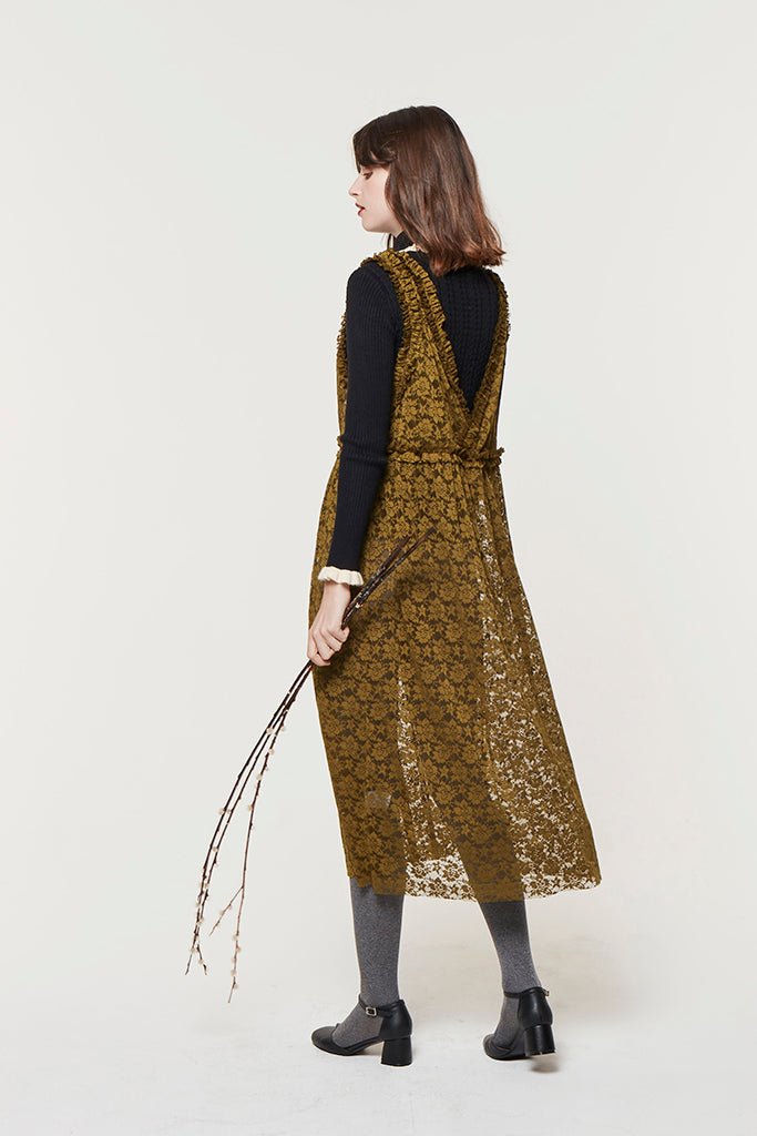Tadema Dress (Mustard Green)