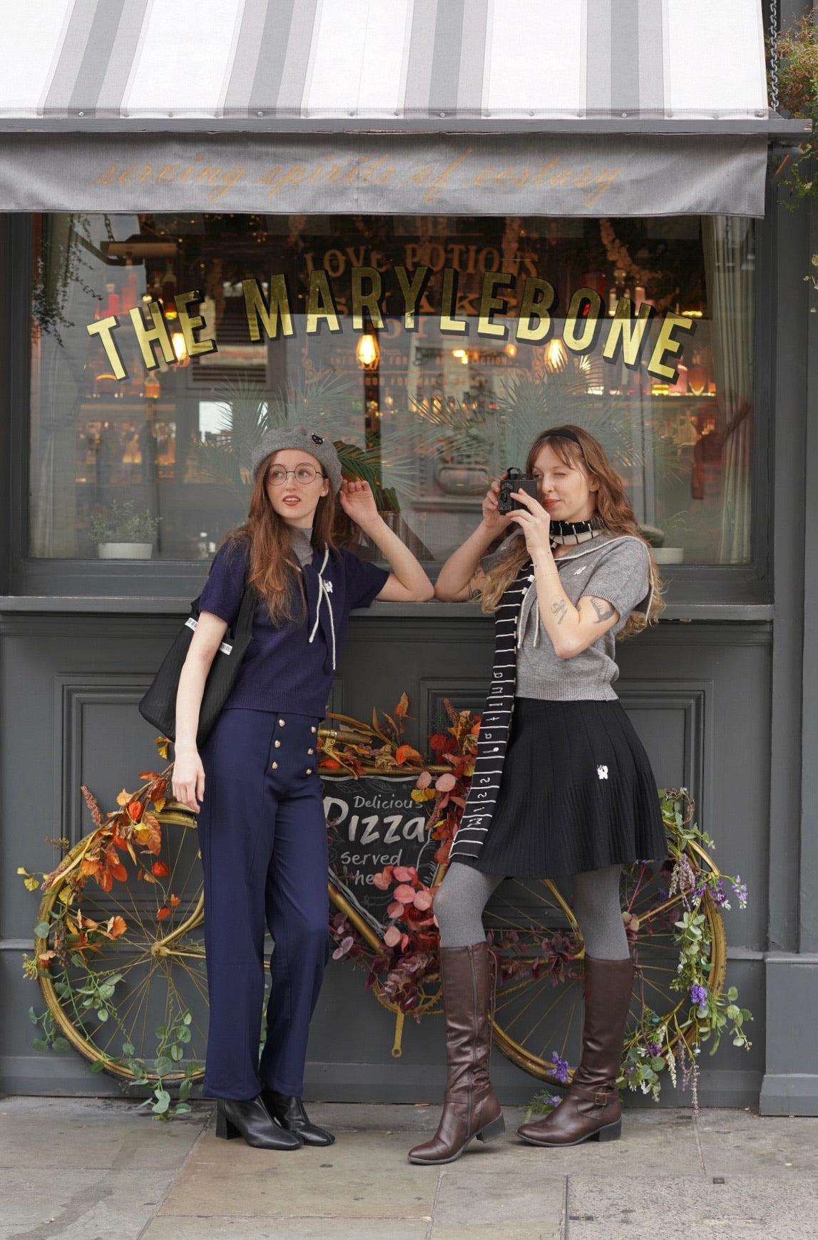 1930 Sailor Kitty Knit Top (Grey)