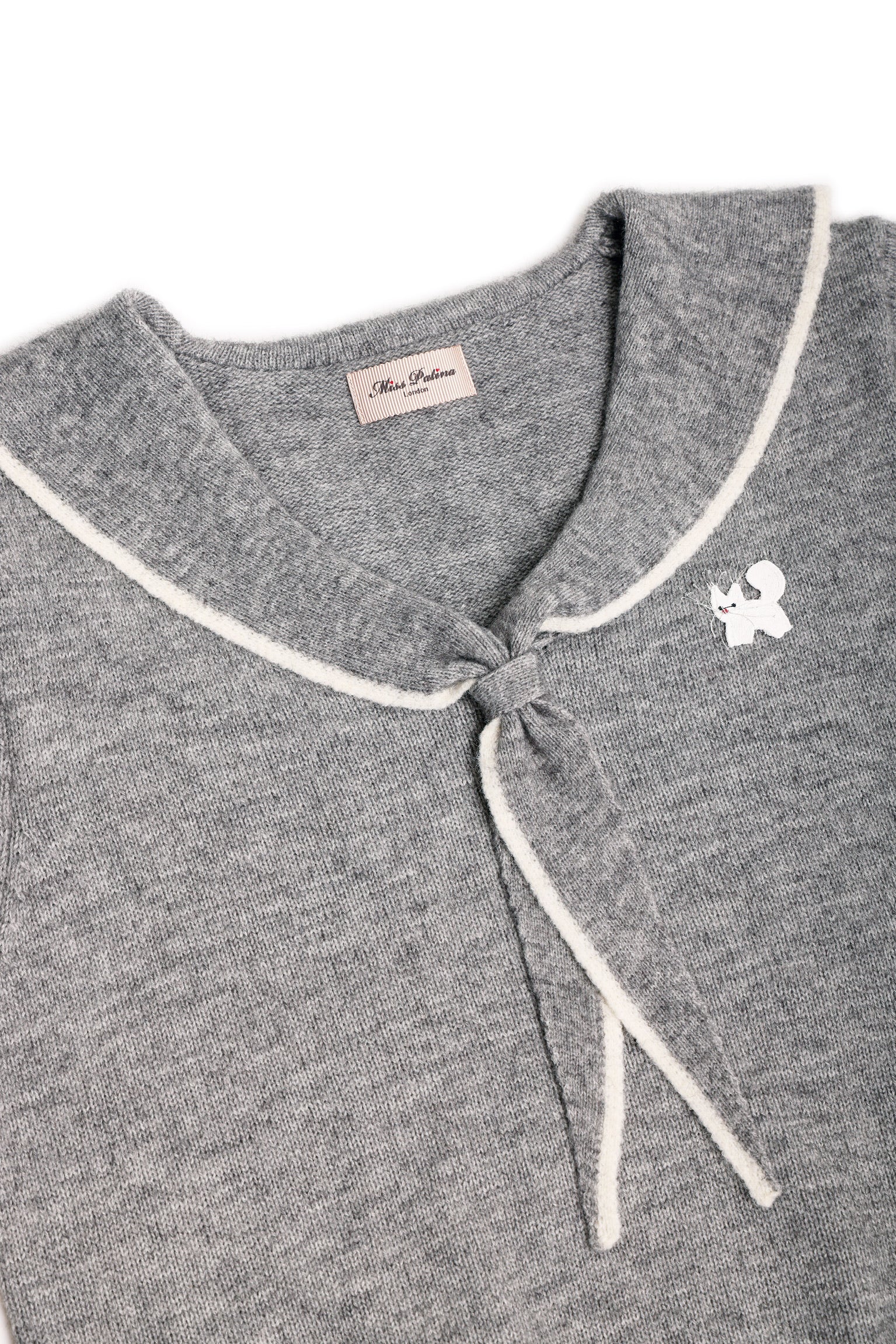 1930 Sailor Kitty Knit Top (Grey)