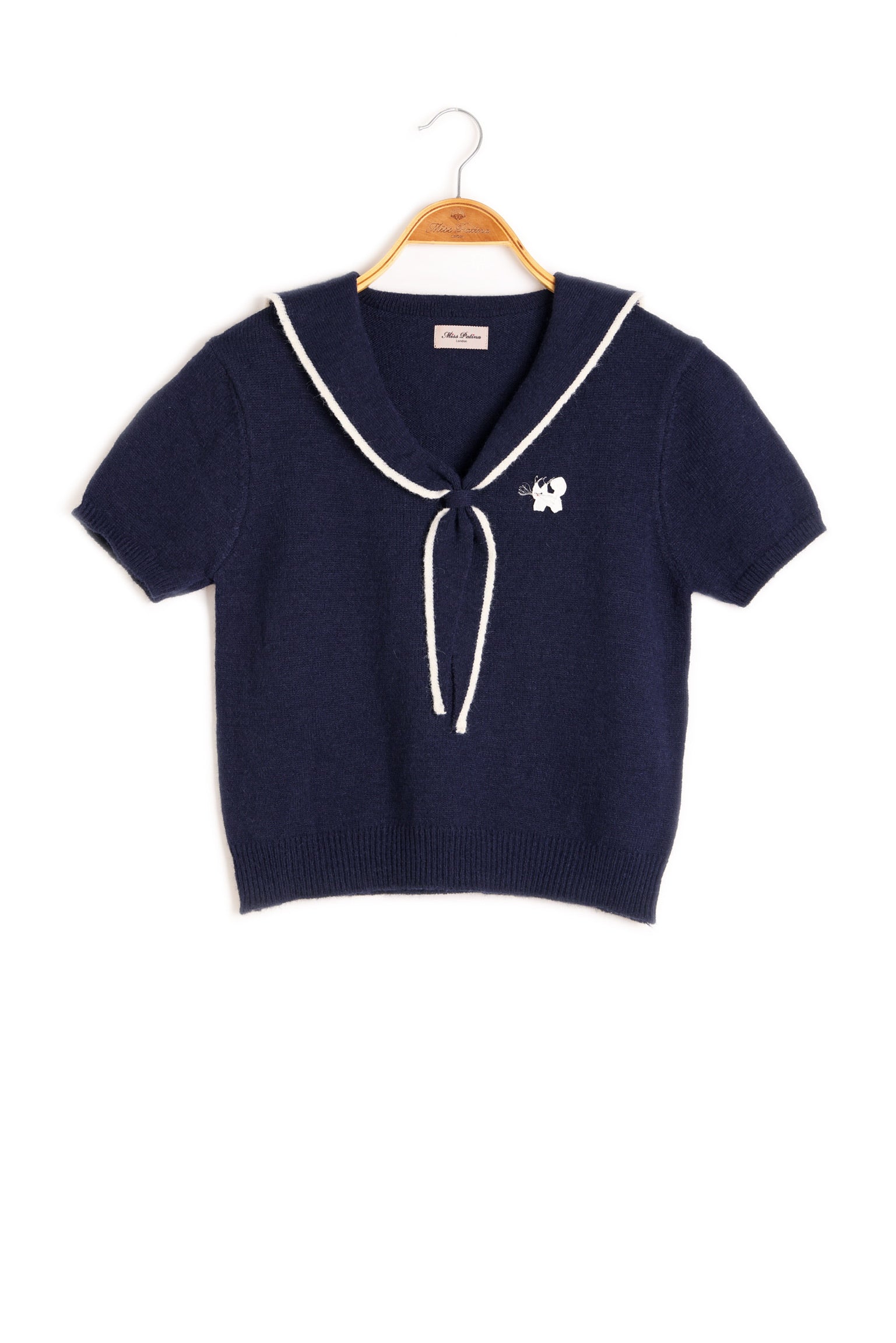 1930 Sailor Kitty Knit Top (Navy)