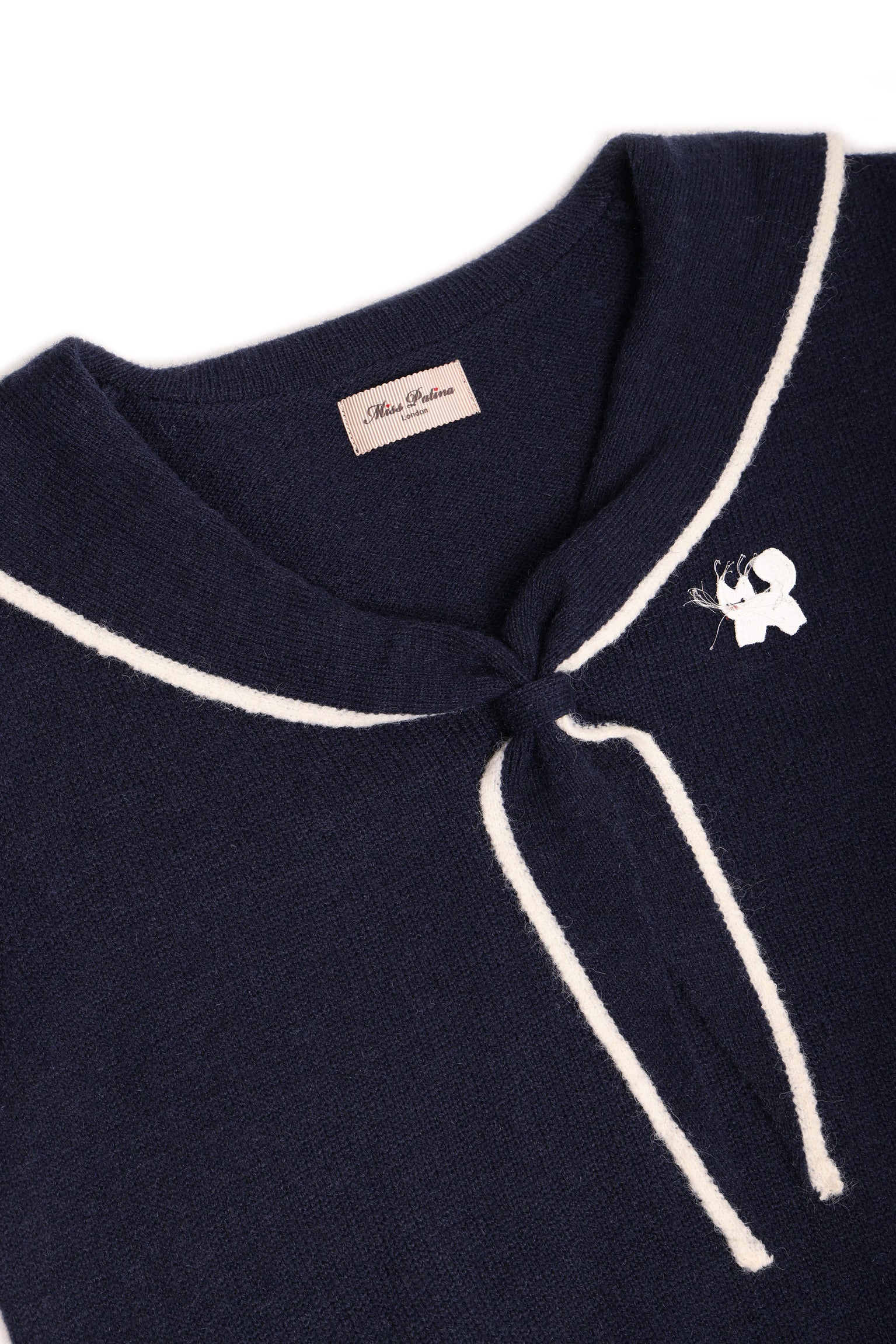 1930 Sailor Kitty Knit Top (Navy)