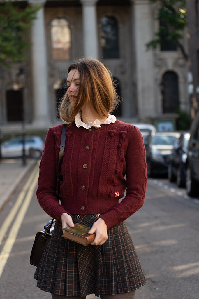 Burgundy hotsell open cardigan