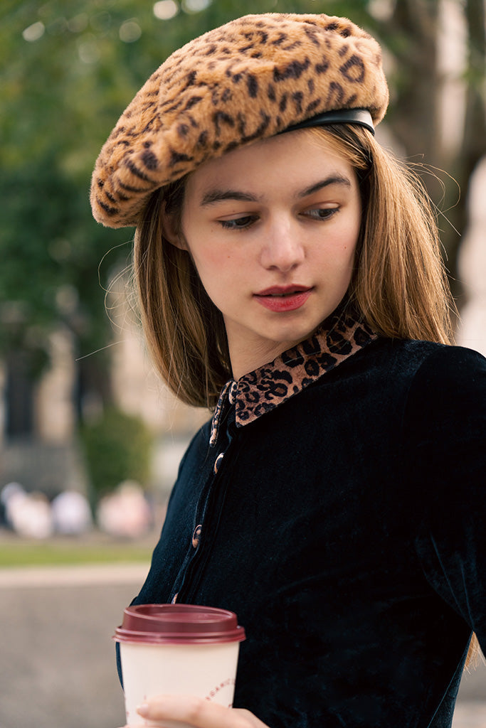 Carnaby Leopard Beret