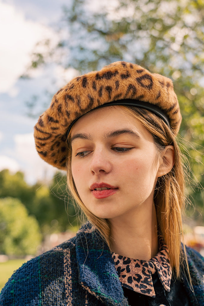 Carnaby Leopard Beret