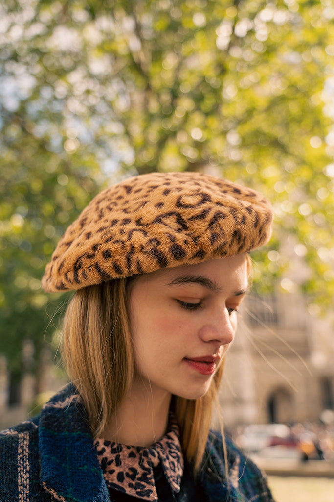 Carnaby Leopard Beret