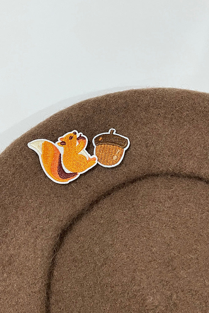 Snacking Squirrel Beret