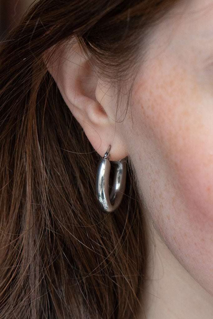 Winona Silver Hoop Earrings
