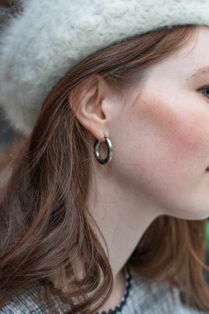 Winona Silver Hoop Earrings