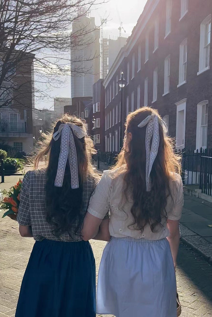 Tess White Bow Hair Tie