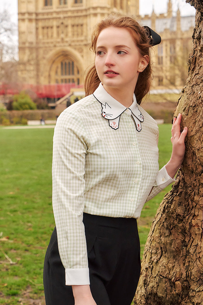 Kitty Bow Shirt (Mint)