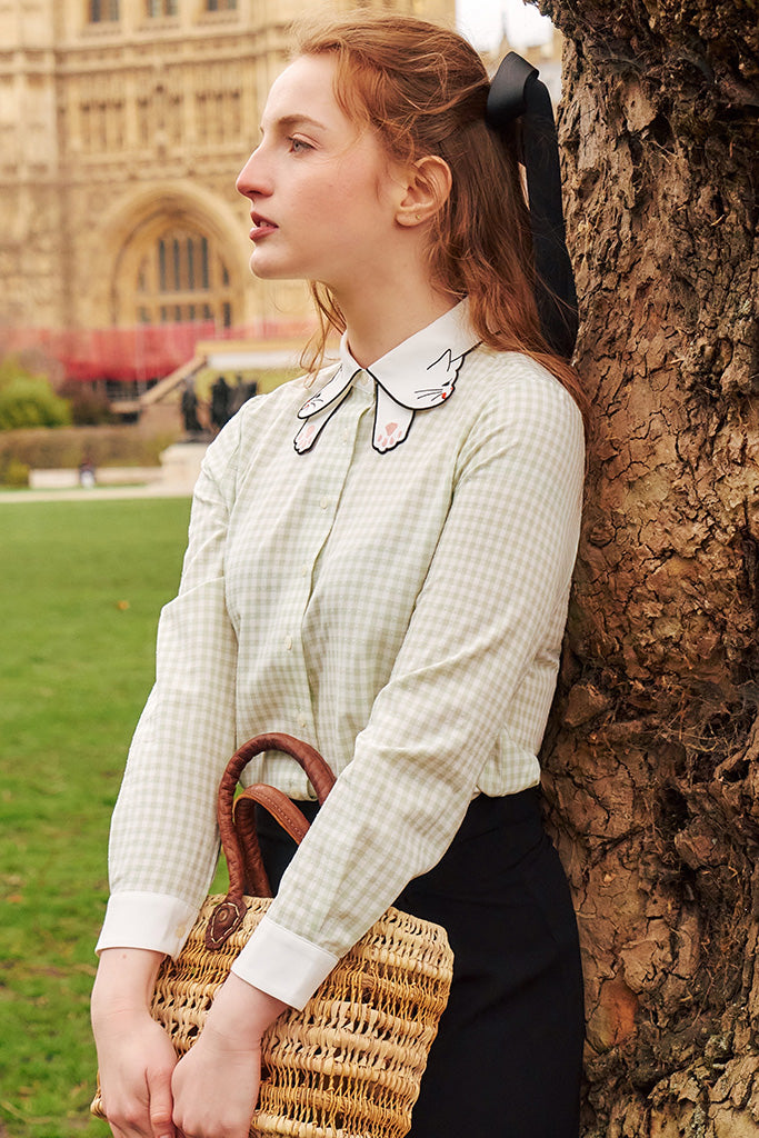 Kitty Bow Shirt (Mint)