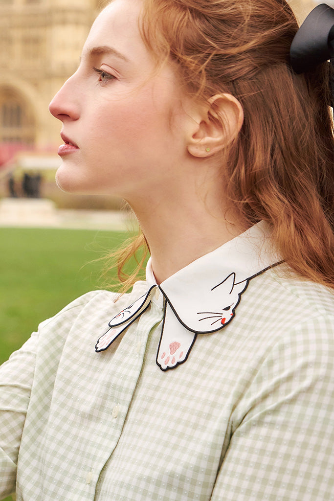 Kitty Bow Shirt (Mint)