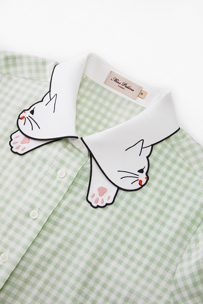 Kitty Bow Shirt (Mint)