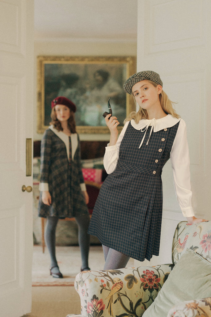 Adeline Pinafore (Green Check) Adeline Pinafore (Green Check)