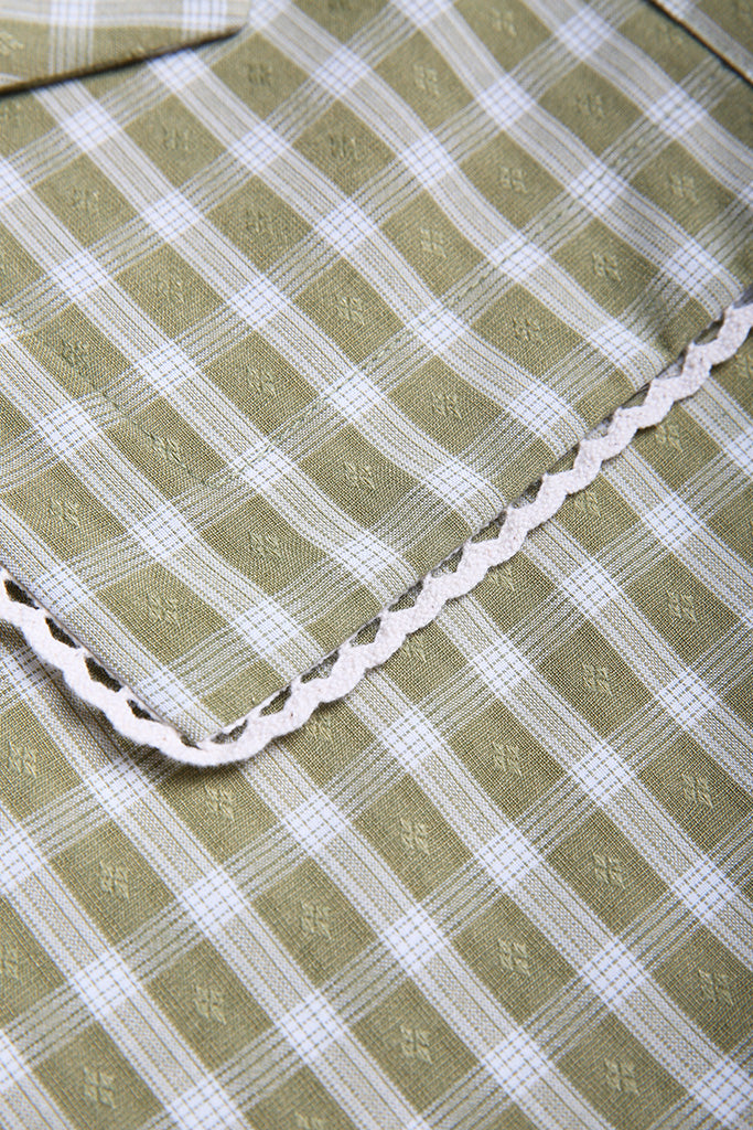Clover Gingham Bow Blouse