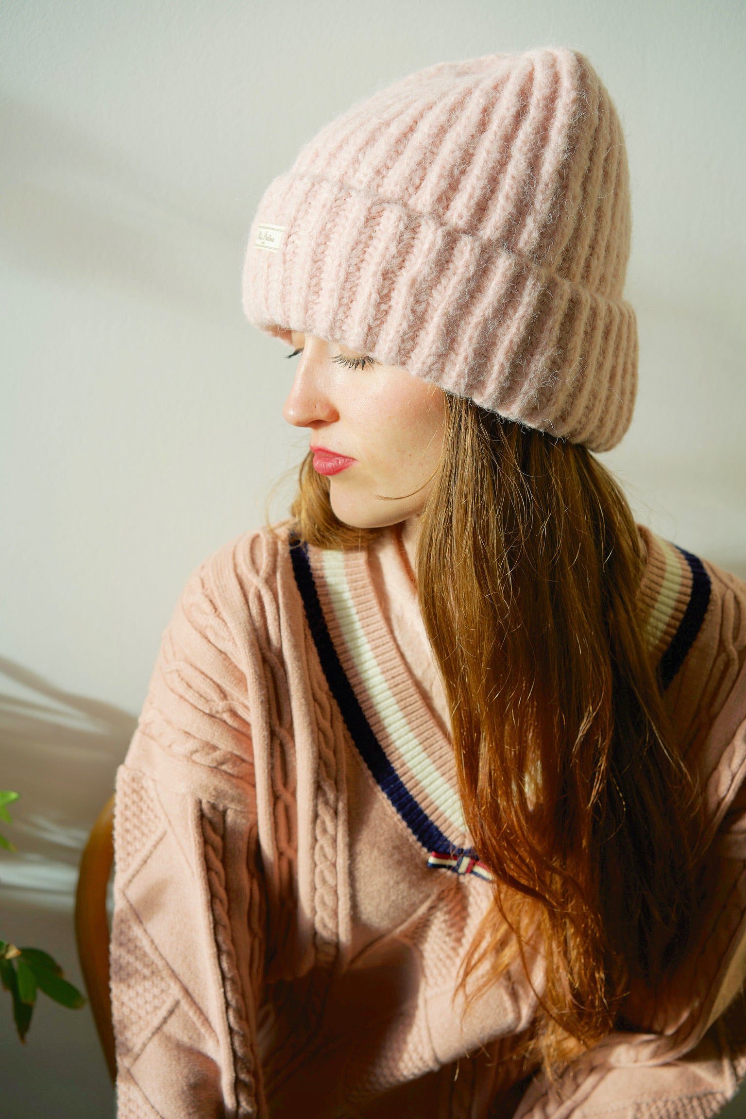 Cosy Cloud Knit Hat (Pale Pink)