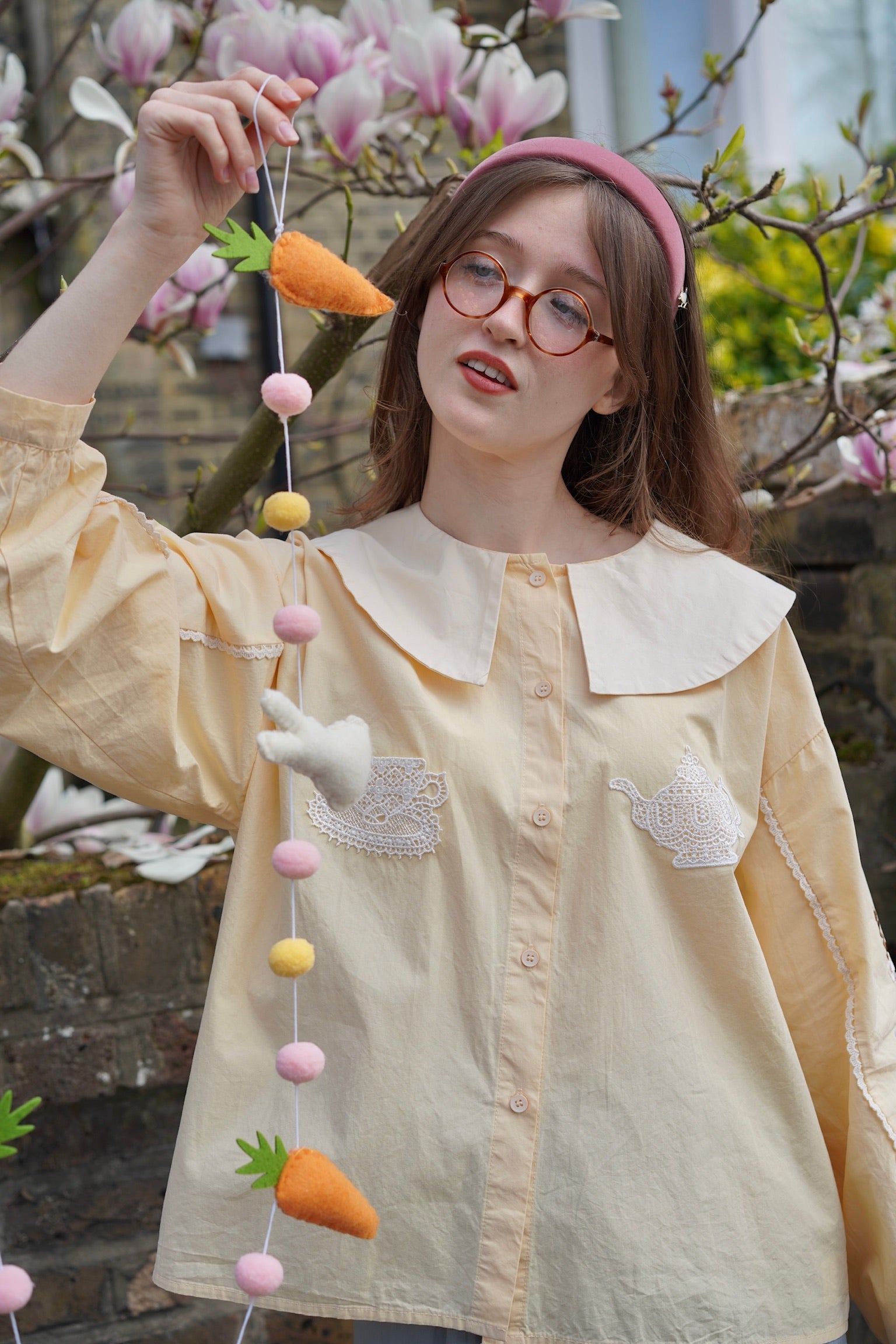 Alice Tea Party Blouse (Butter Yellow)