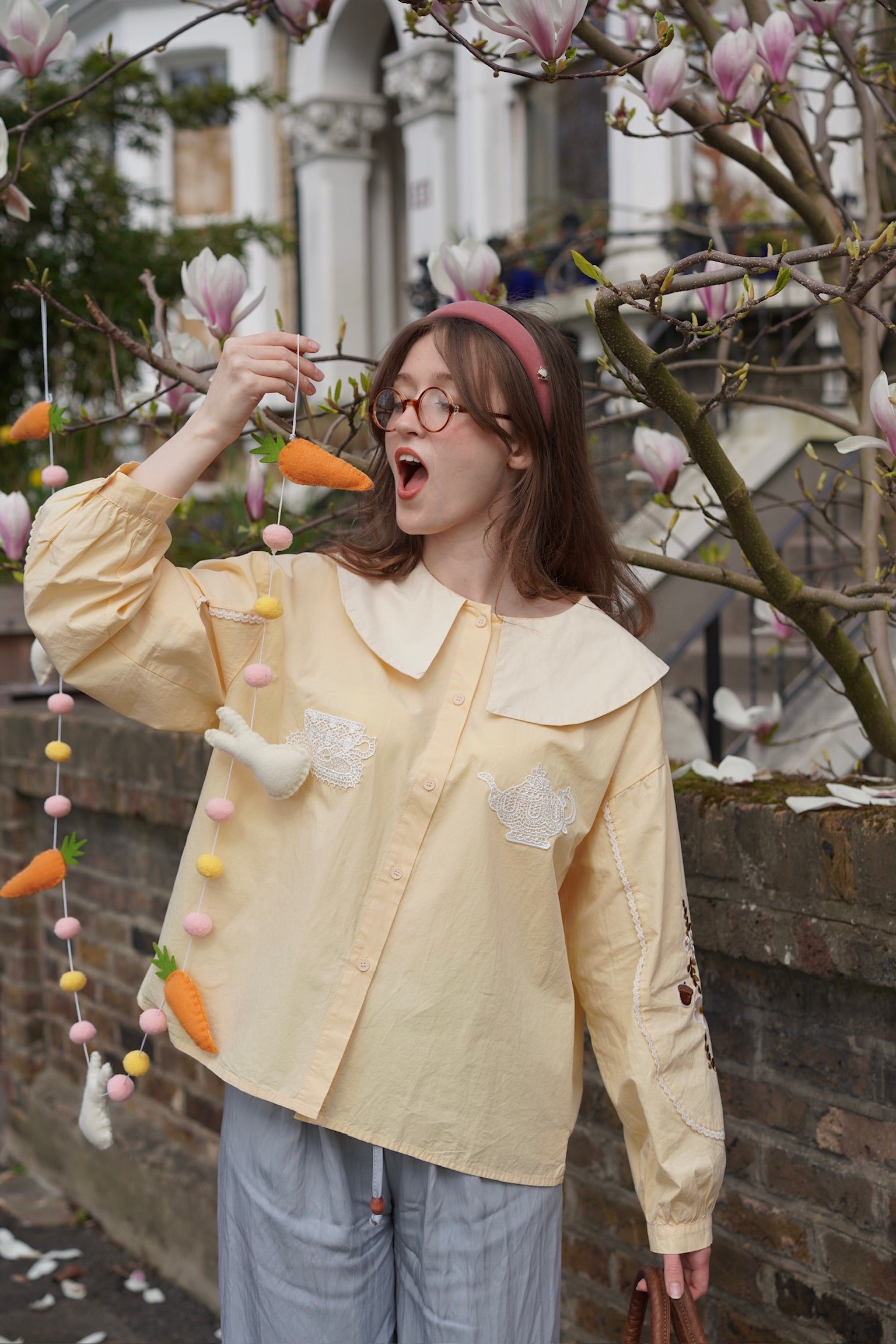Alice Tea Party Blouse (Butter Yellow)
