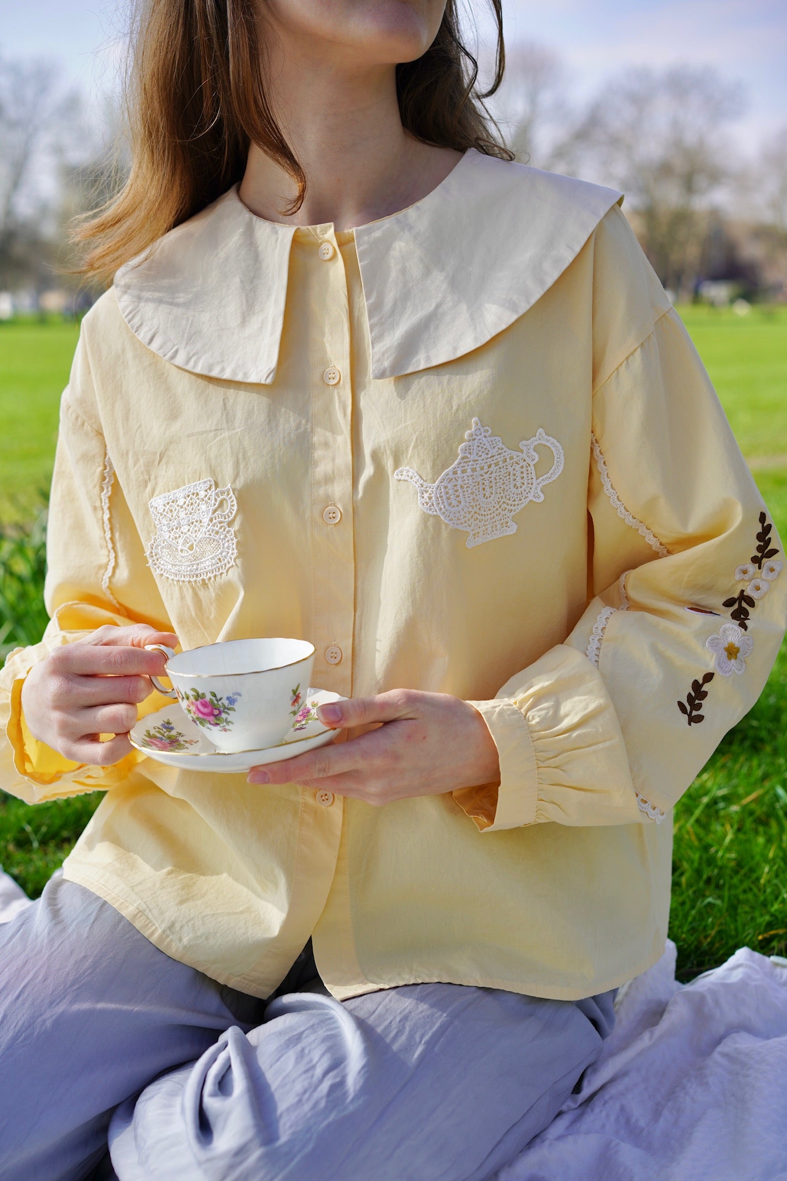 Alice Tea Party Blouse (Butter Yellow)