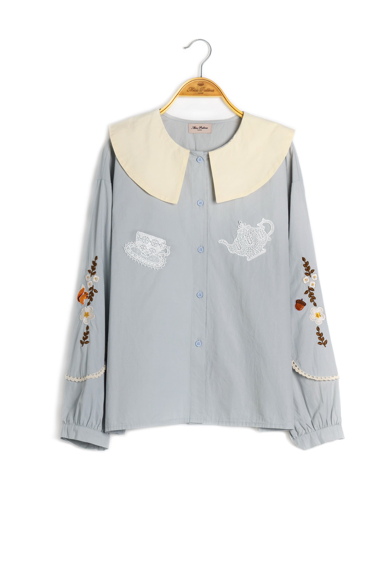 Alice Tea Party Blouse (Pastel Blue)
