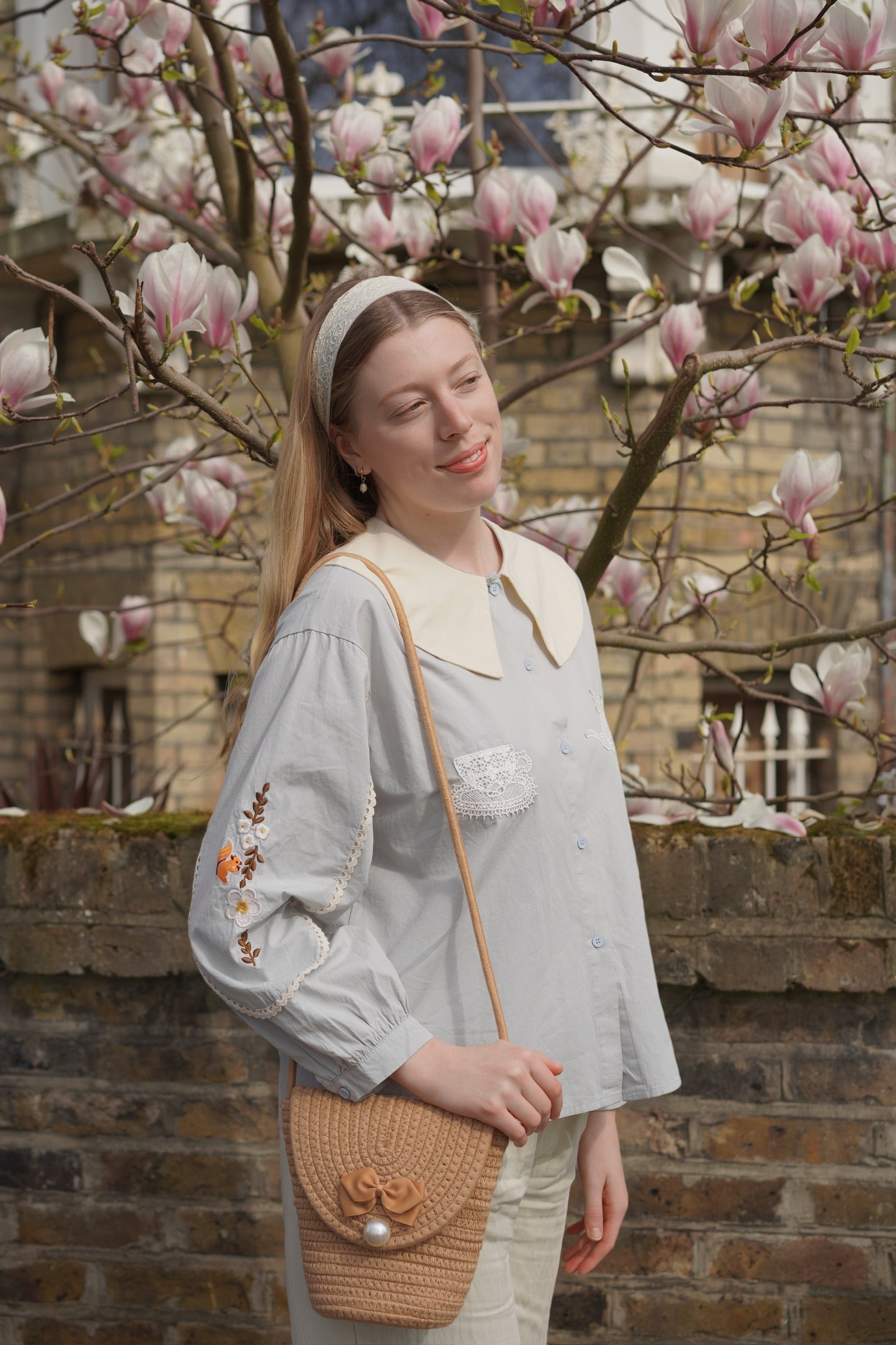 Alice Tea Party Blouse (Pastel Blue)