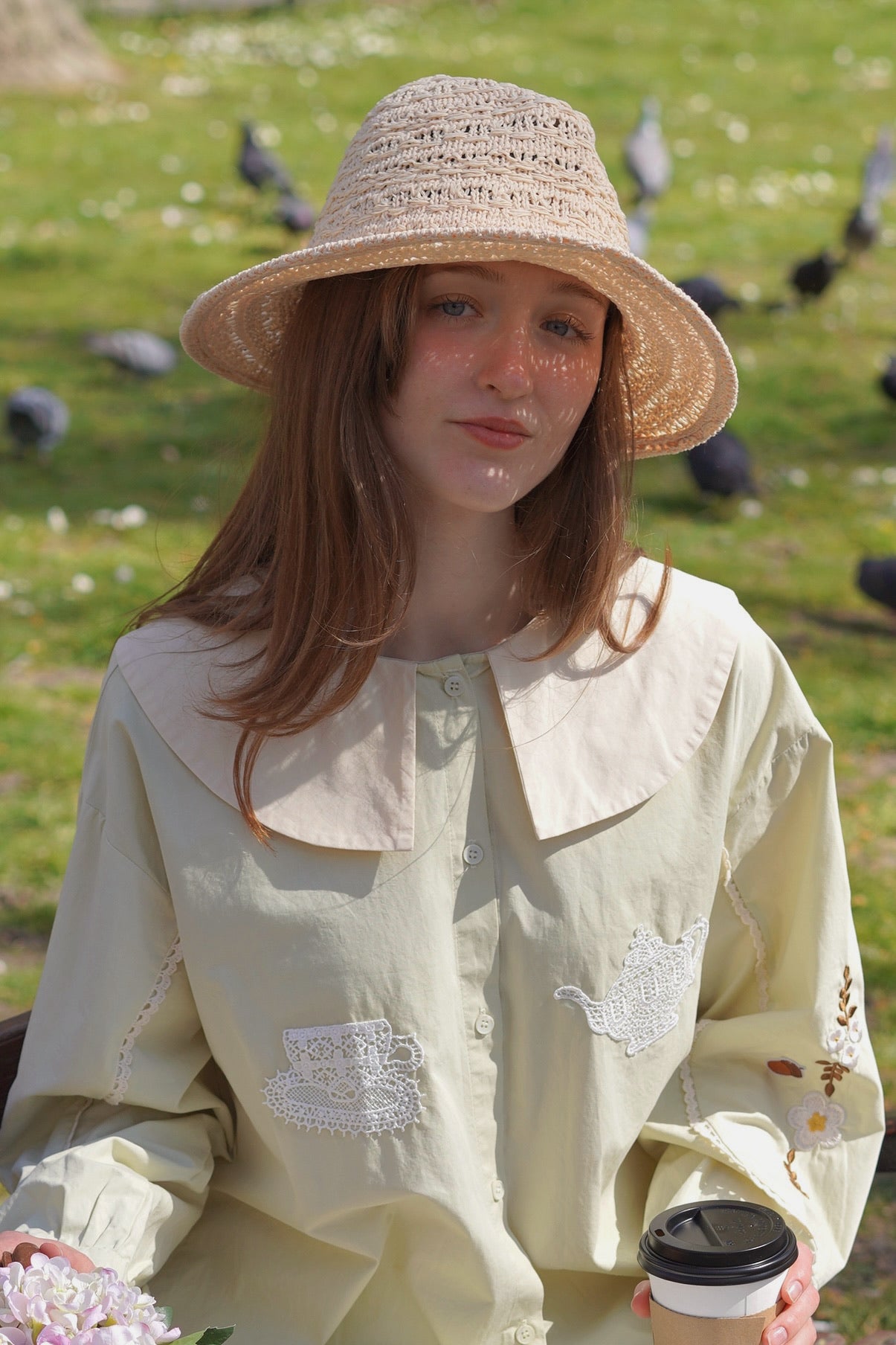 Alice Tea Party Blouse (Pastel Green)