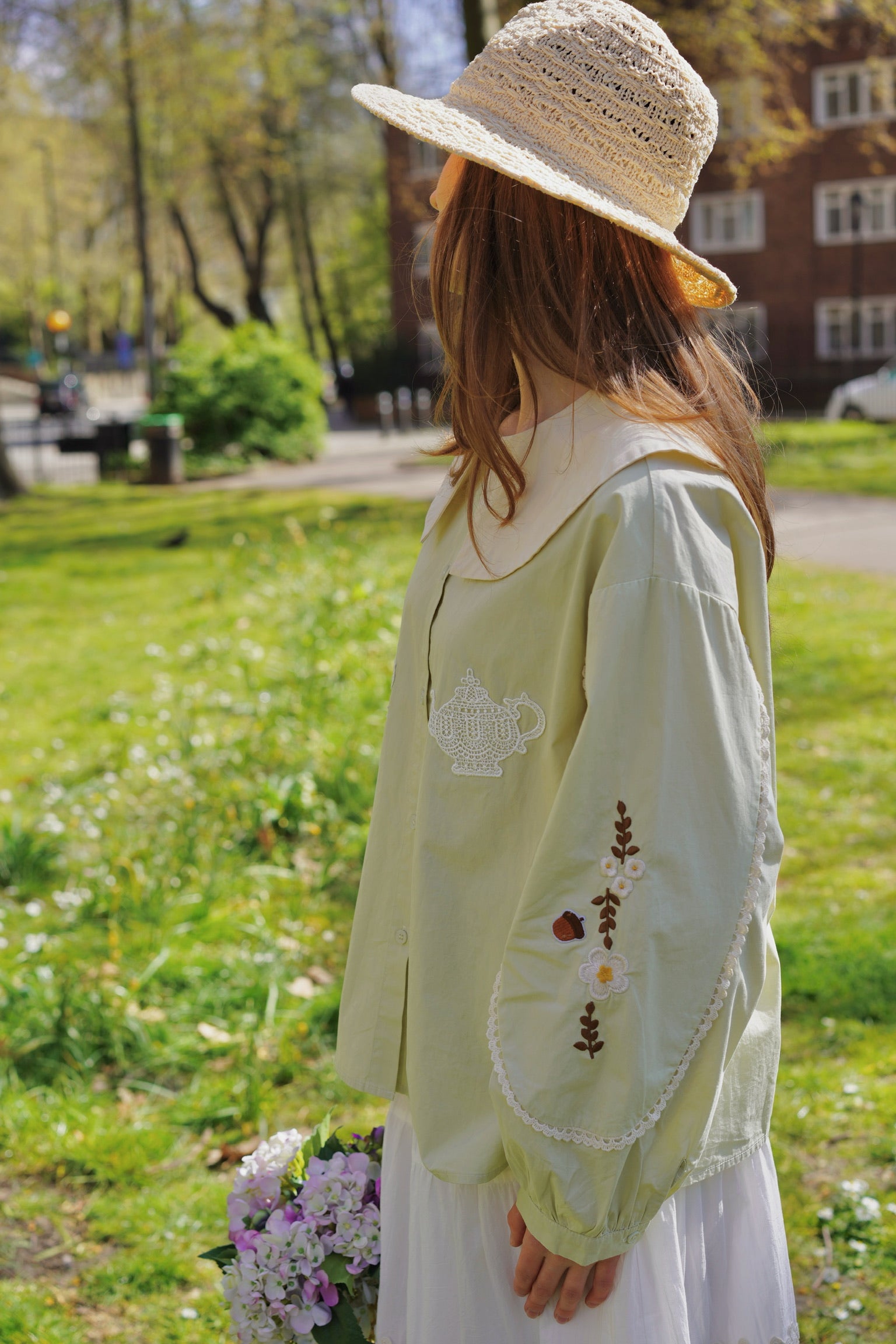 Alice Tea Party Blouse (Pastel Green)