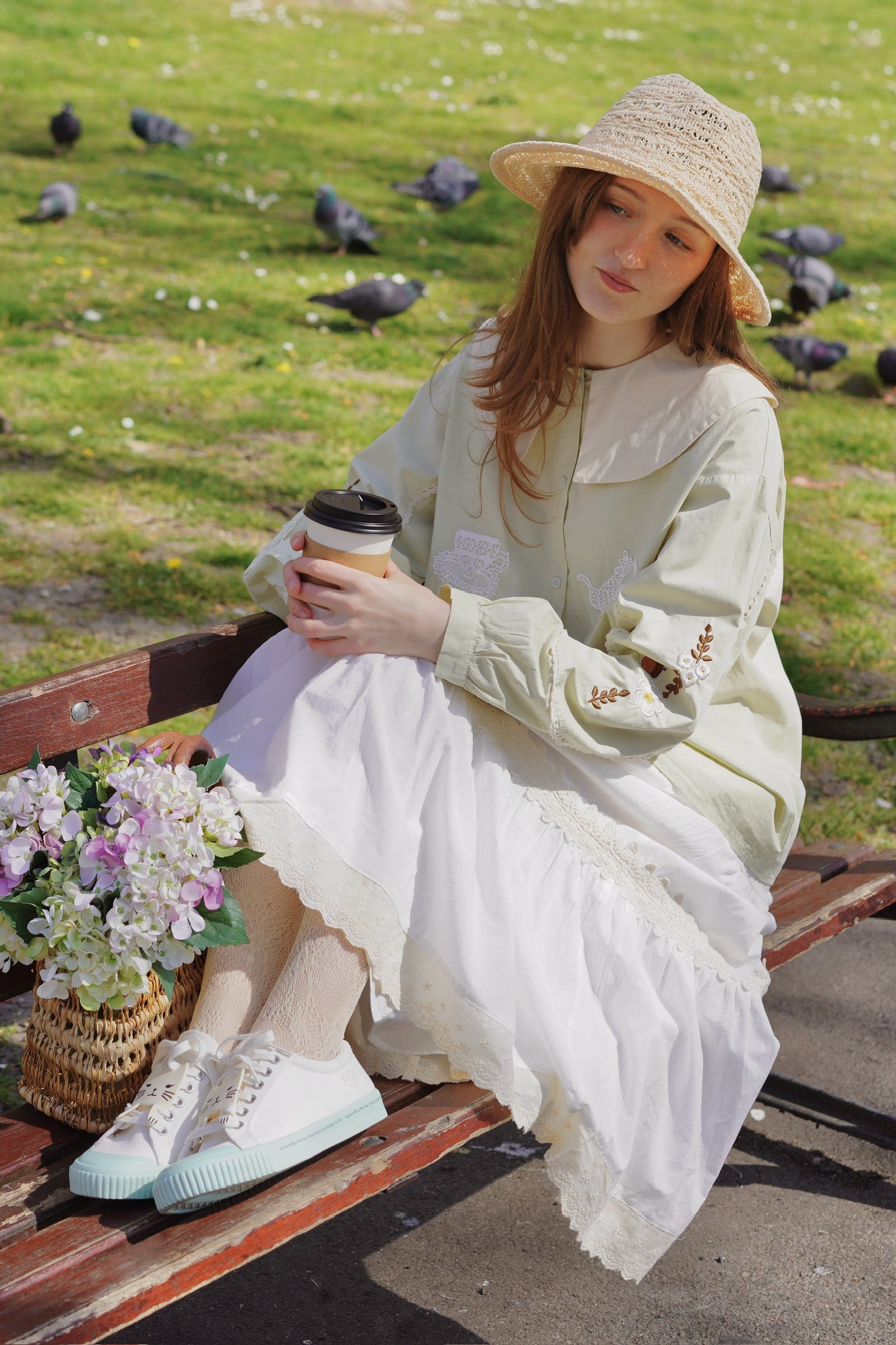 Alice Tea Party Blouse (Pastel Green)