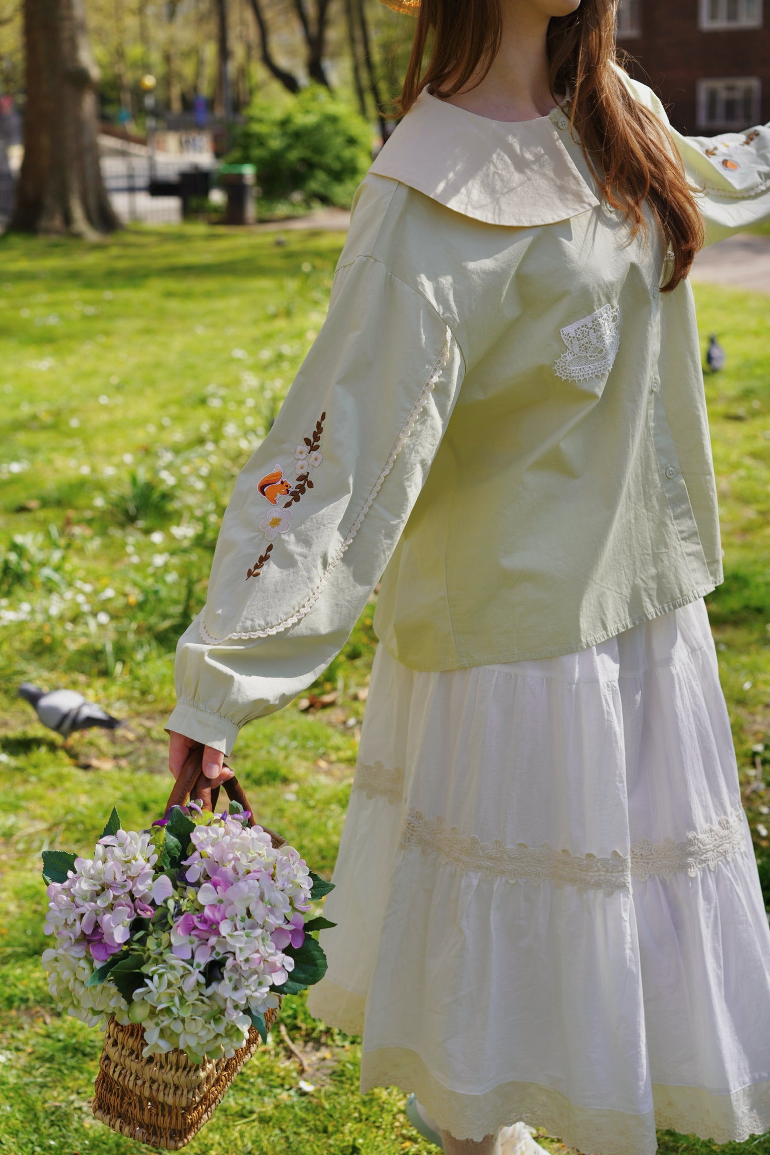Alice Tea Party Blouse (Pastel Green)