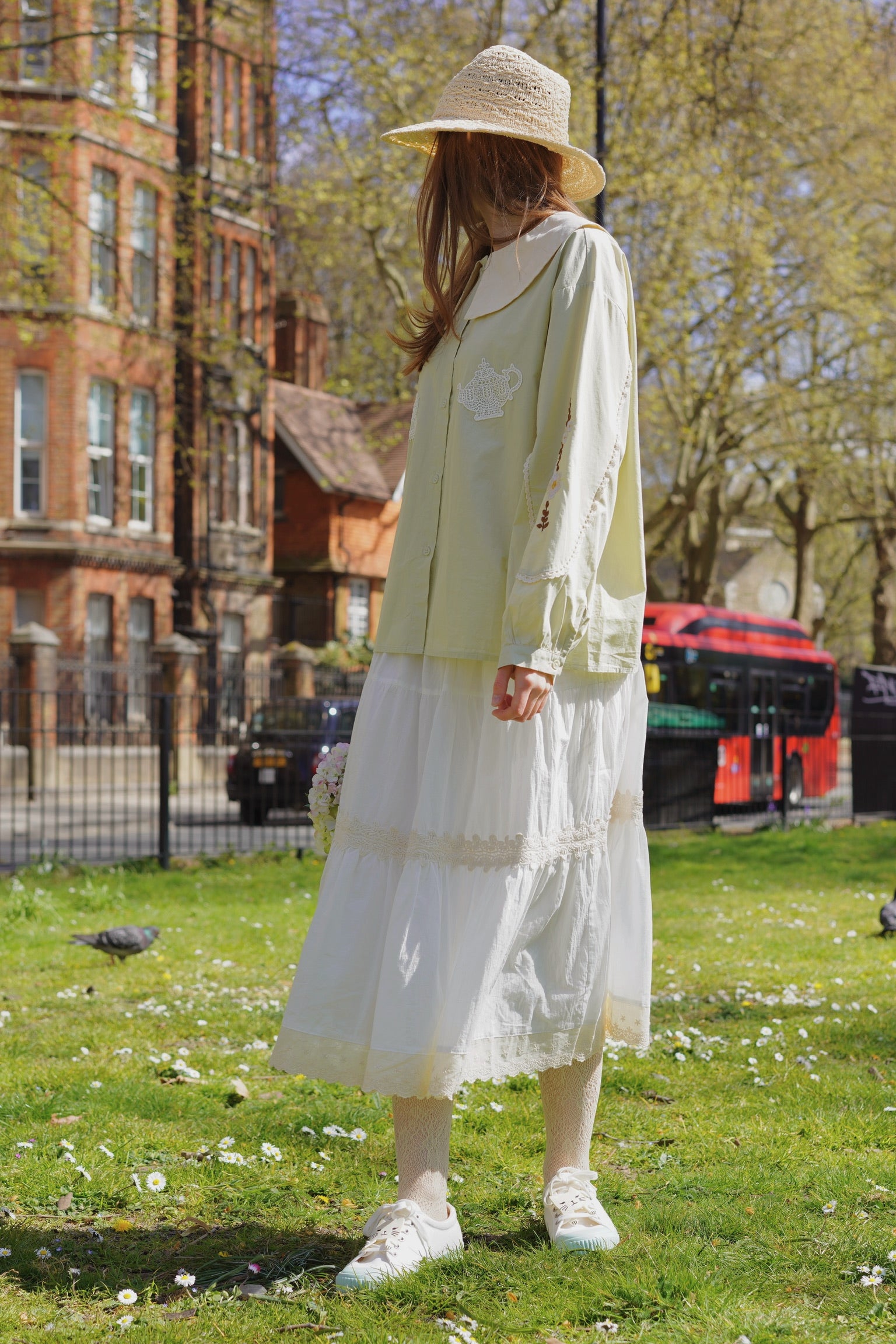 Alice Tea Party Blouse (Pastel Green)