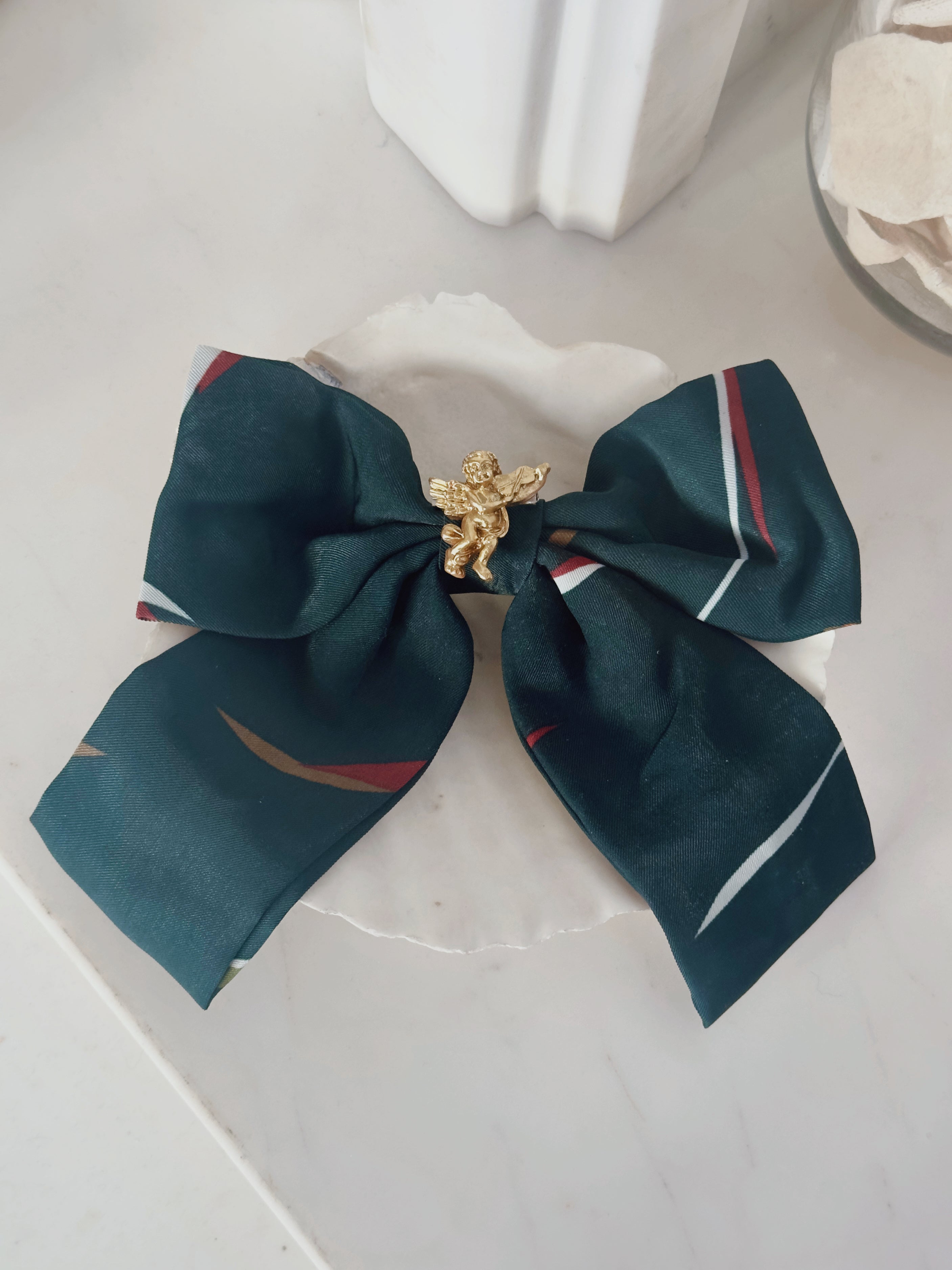 Angel Bow Hair Clip (Teal)