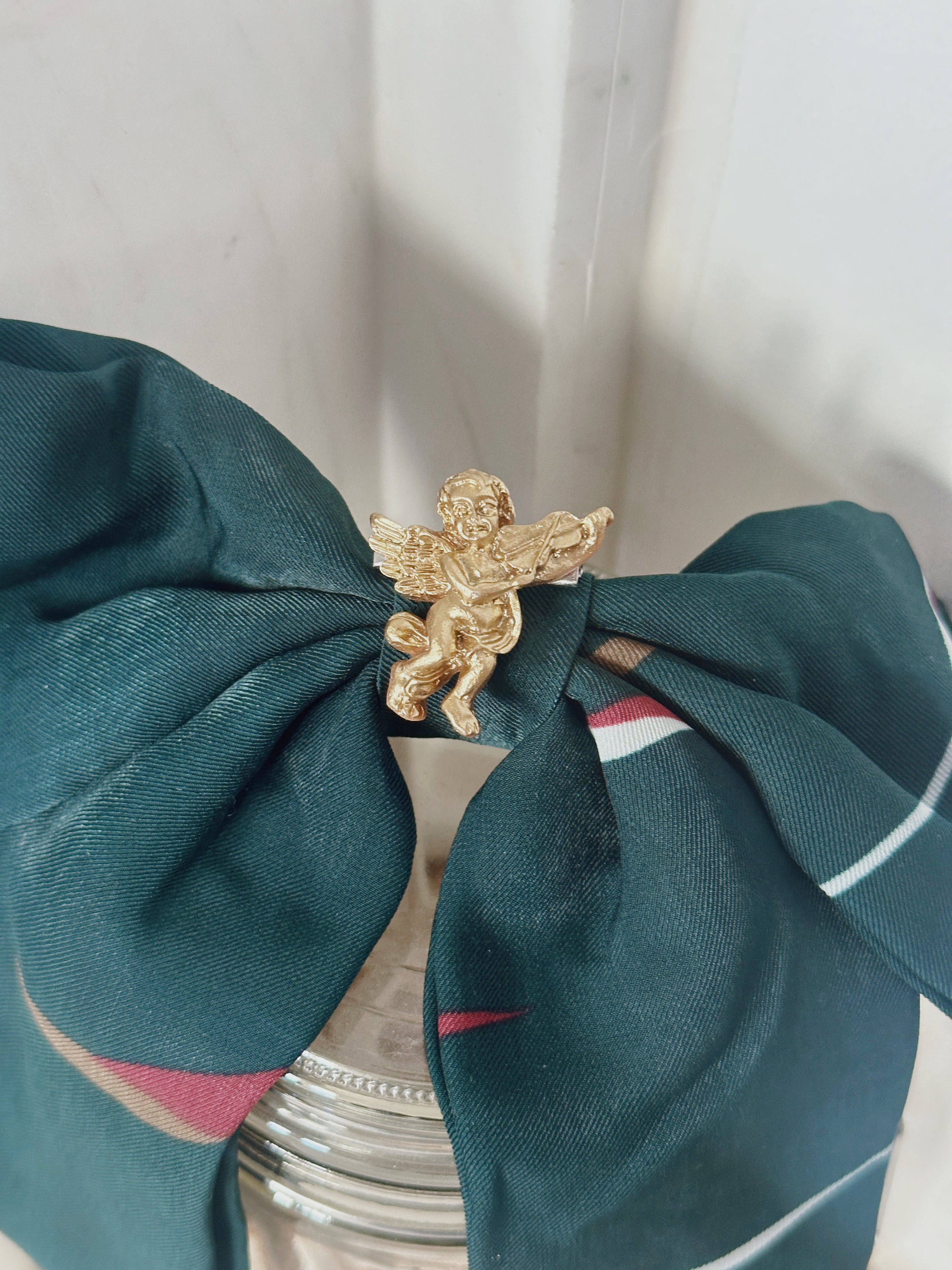 Angel Bow Hair Clip (Teal)