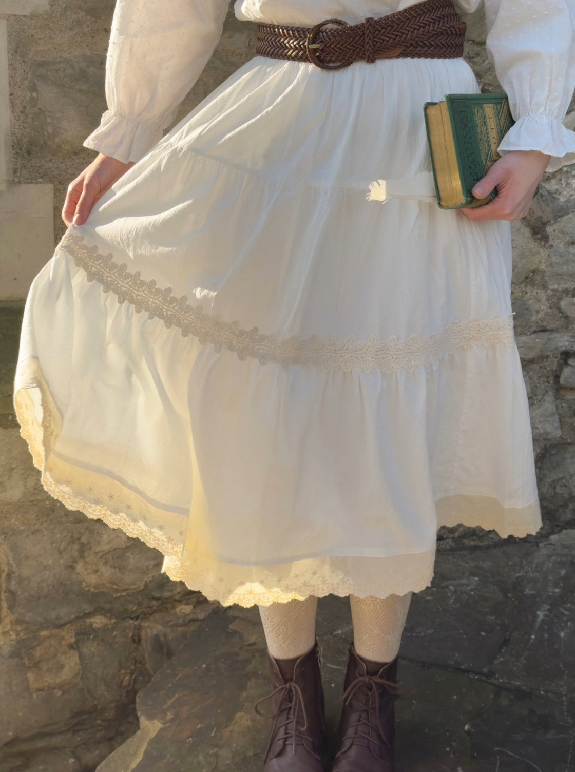 Angelica Tiered Cotton Skirt
