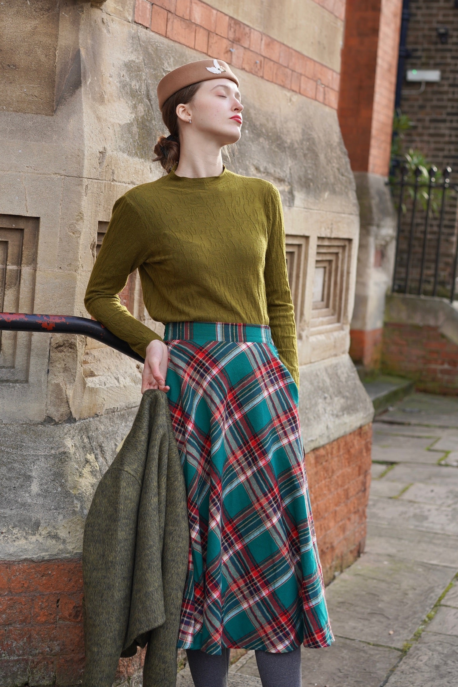 Autumn Grove Knit Top (Moss Green)