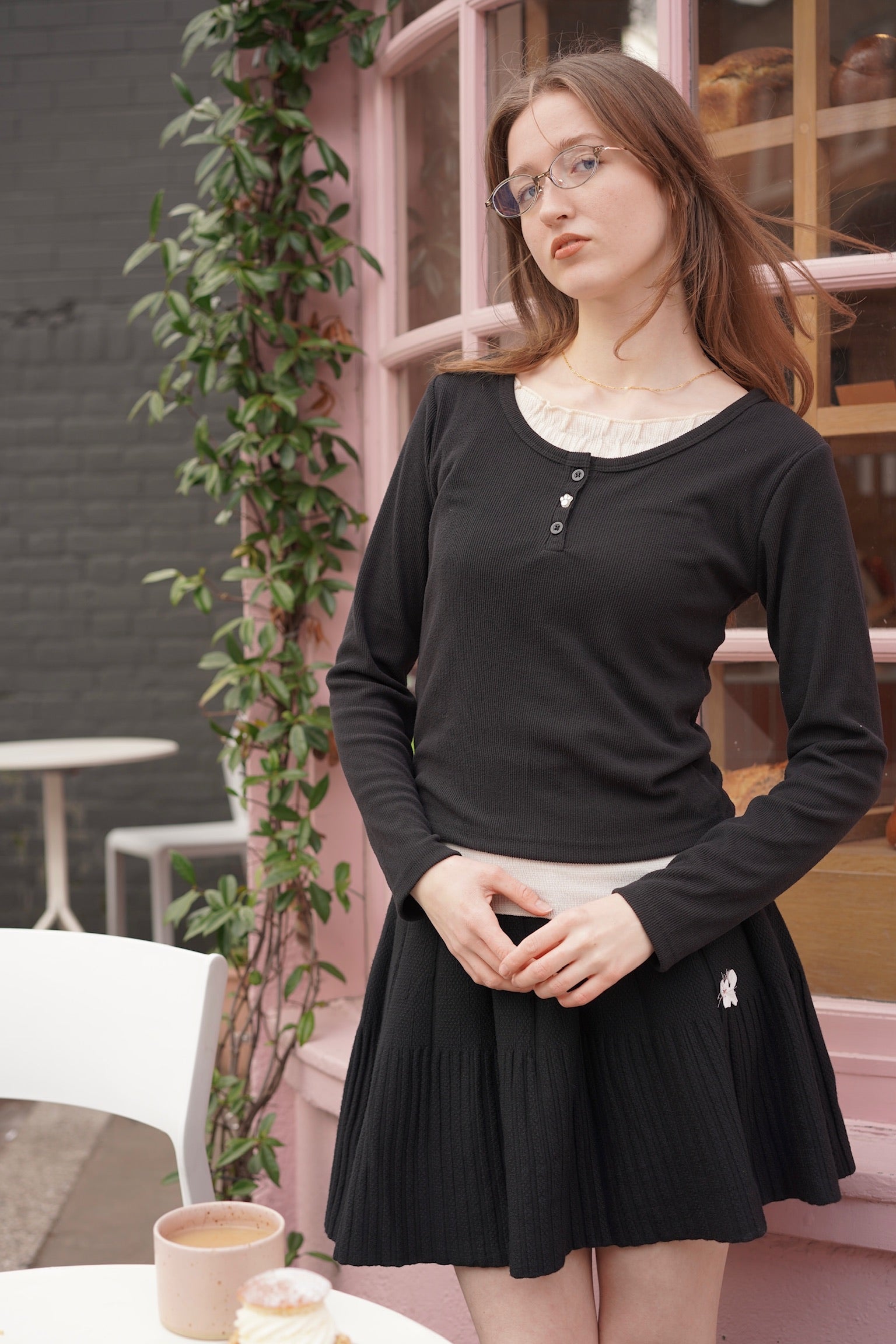 Black Cat Soft Girl Top