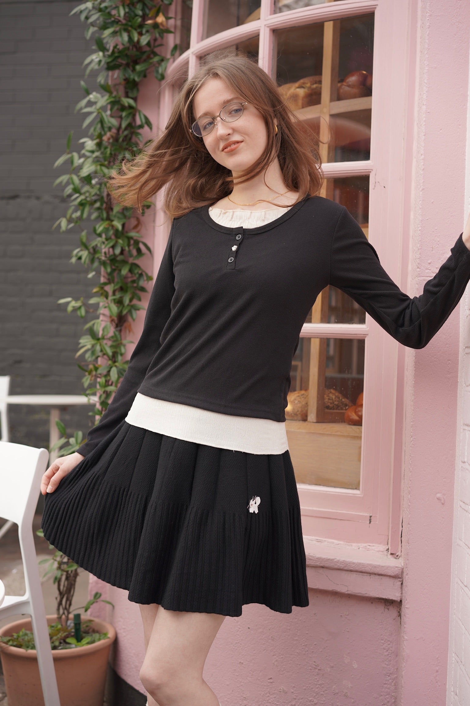 Black Cat Soft Girl Top