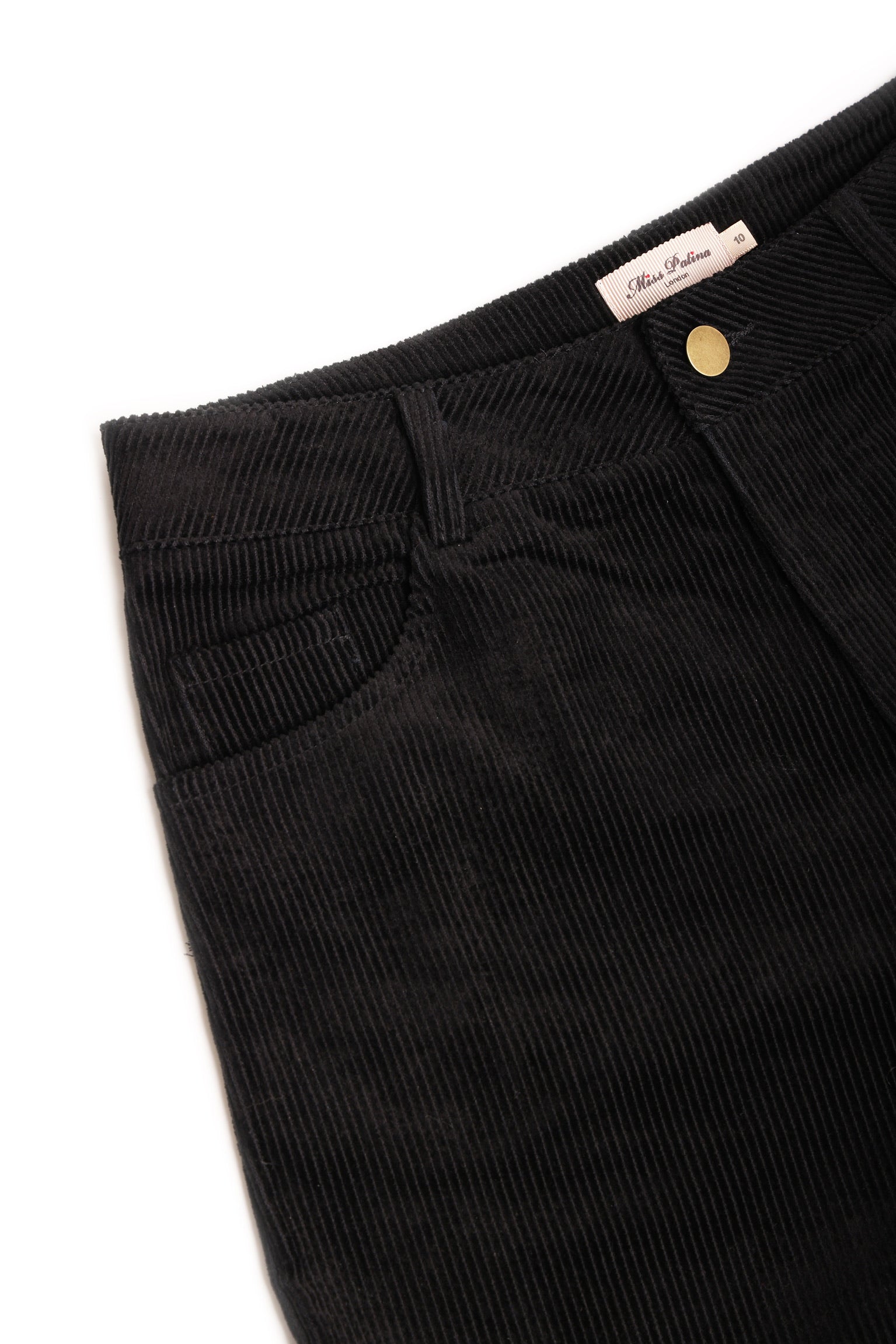 Braced Corduroy Culottes (Black)