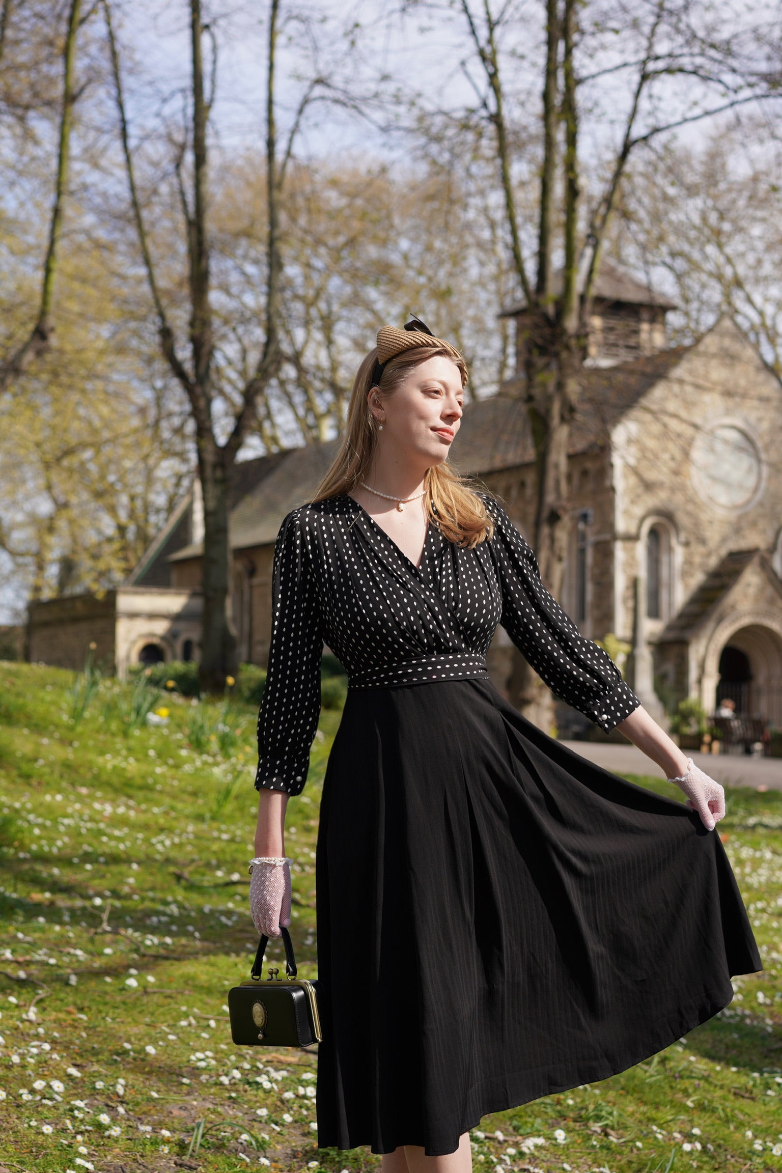Dotty Two-In-One 50s Dress
