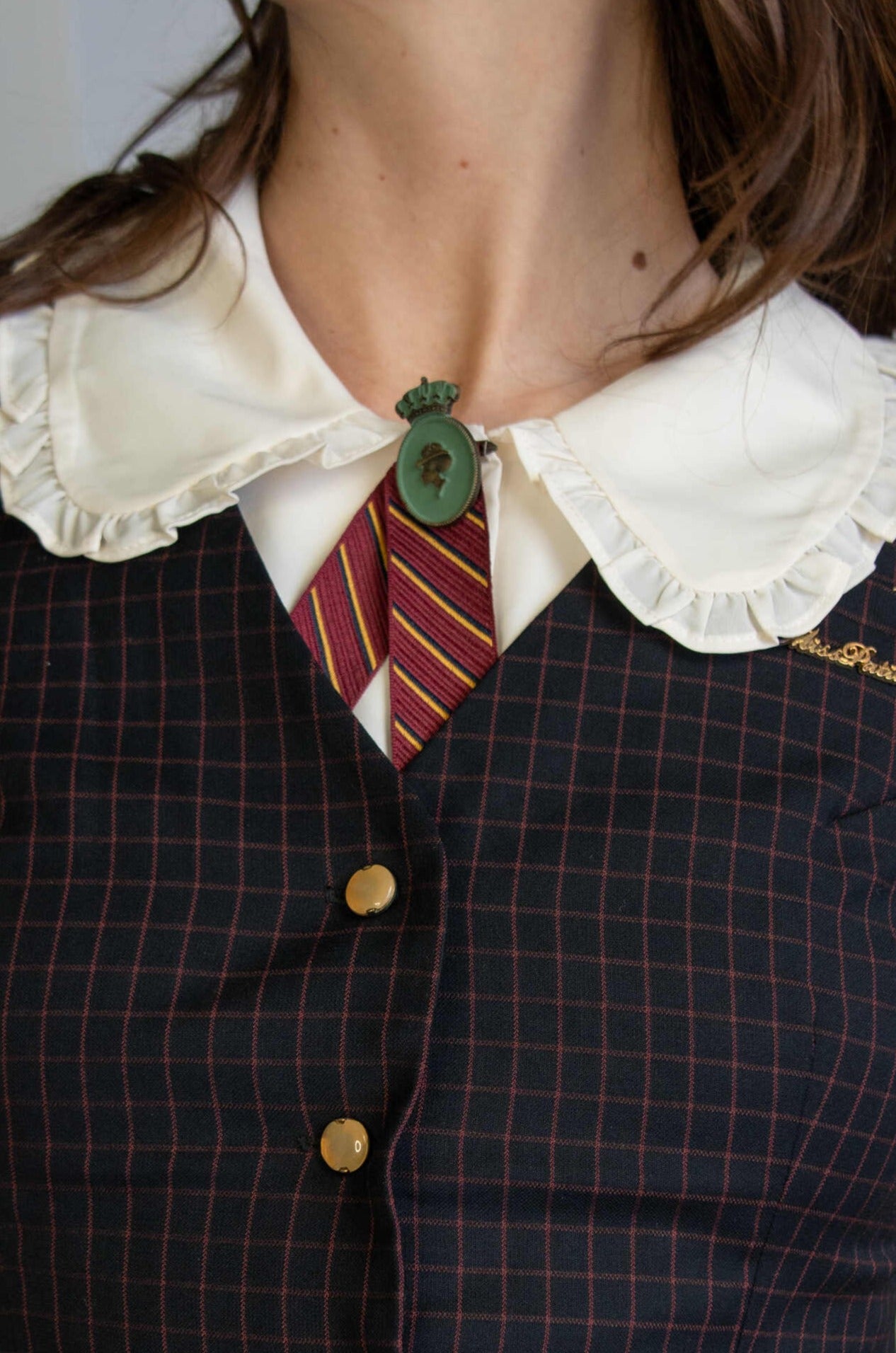 Elizabeth Handmade Striped Tie Brooch