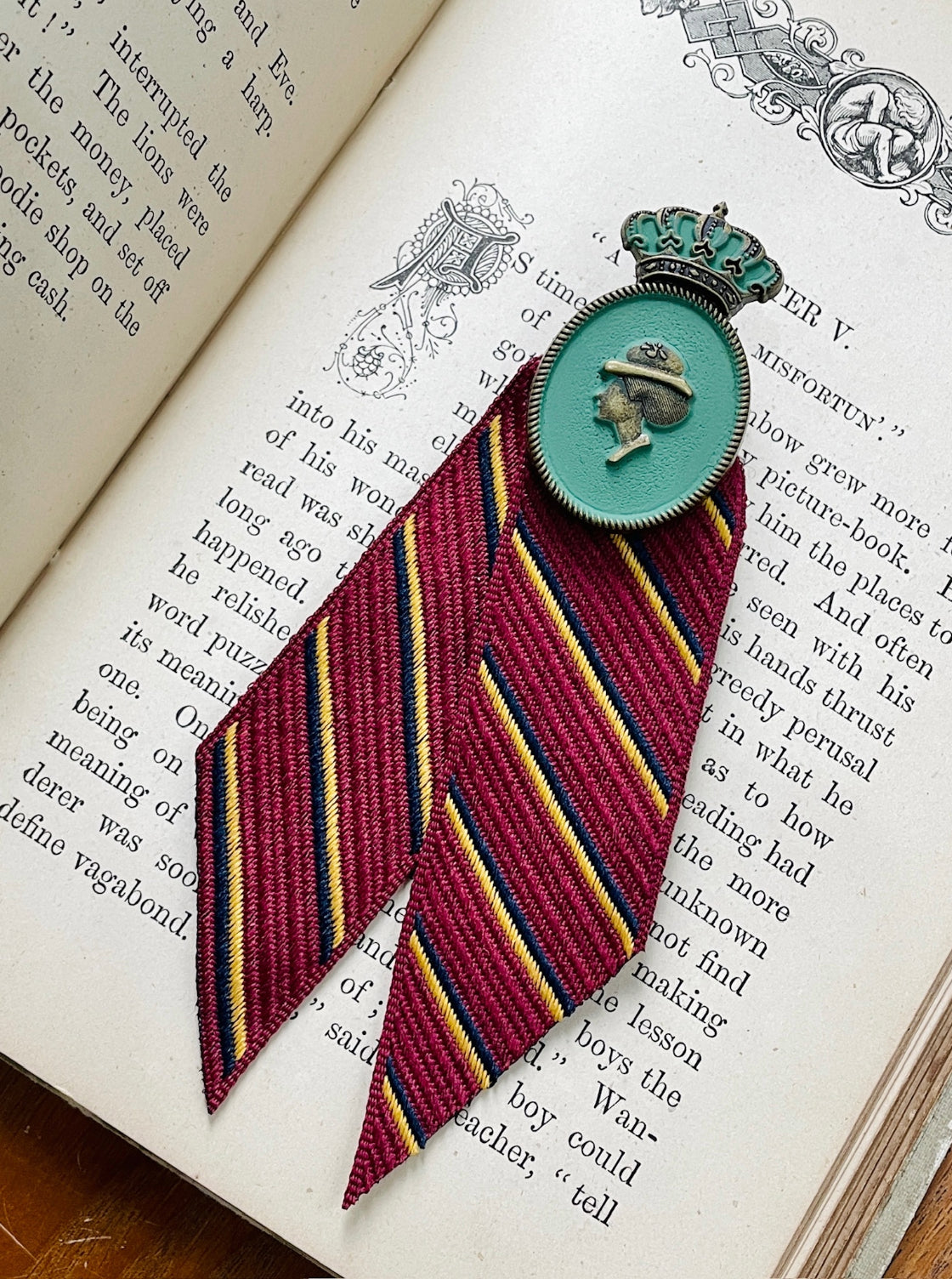 Elizabeth Handmade Striped Tie Brooch