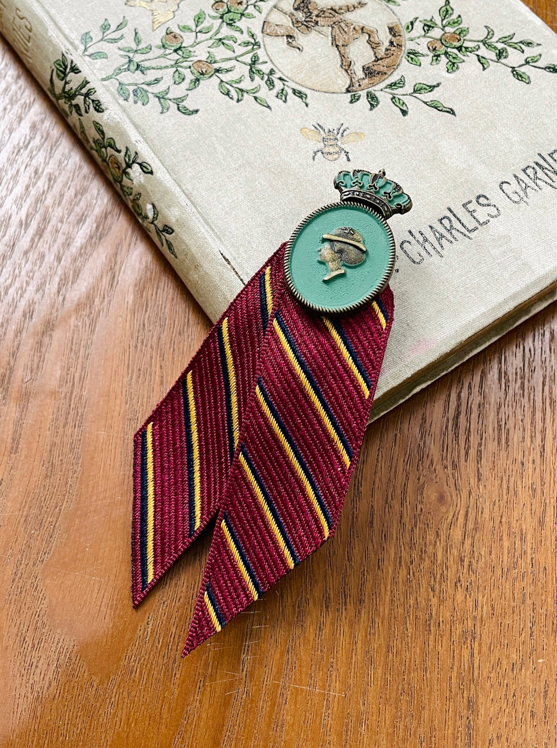 Elizabeth Handmade Striped Tie Brooch